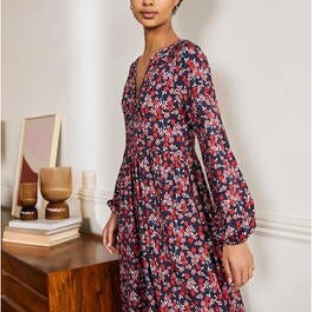 NWT Boden Willow Jersey Midi Dress V-Neckline Size 16 - Picture 2 of 8